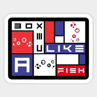 Boxed like a fish, Boxed art 3 Sticker